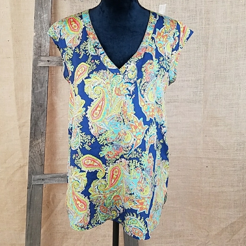 Daniel Rainn women S semi sheer sleeveless shirt Boho